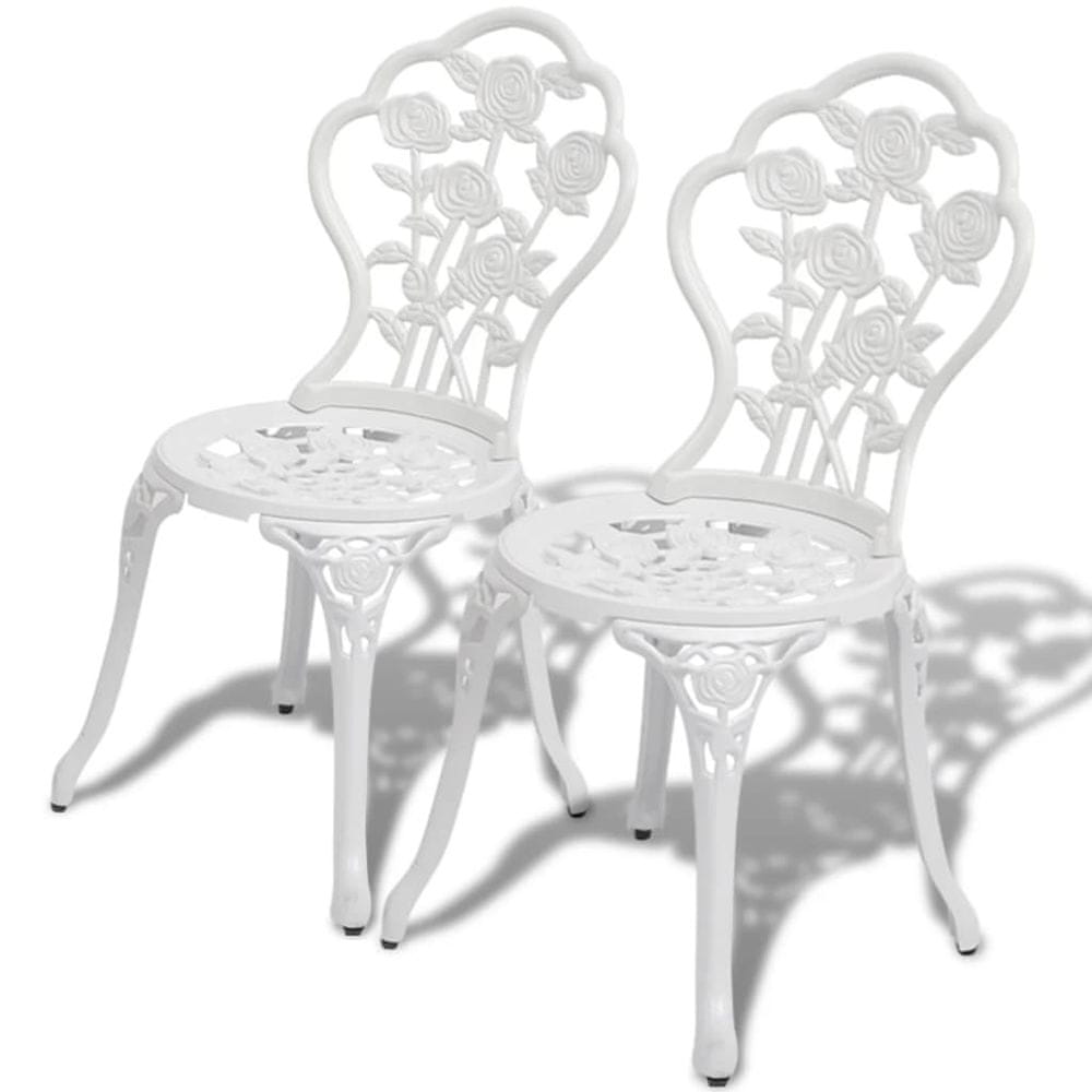 Petromila vidaXL Bistro stoličky 2 ks, odlievaný hliník, biele